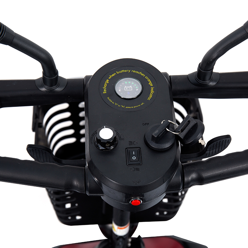 YL-07 Skuter Mobilitas Bertenaga Listrik Lipat Perjalanan 4 Roda dengan Keranjang