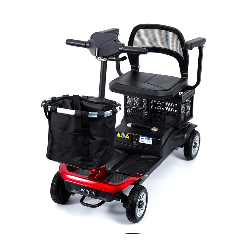 Skuter Mobilitas 4 Roda Ringan YL-02 untuk Lansia, Dilengkapi Kursi Putar 360°