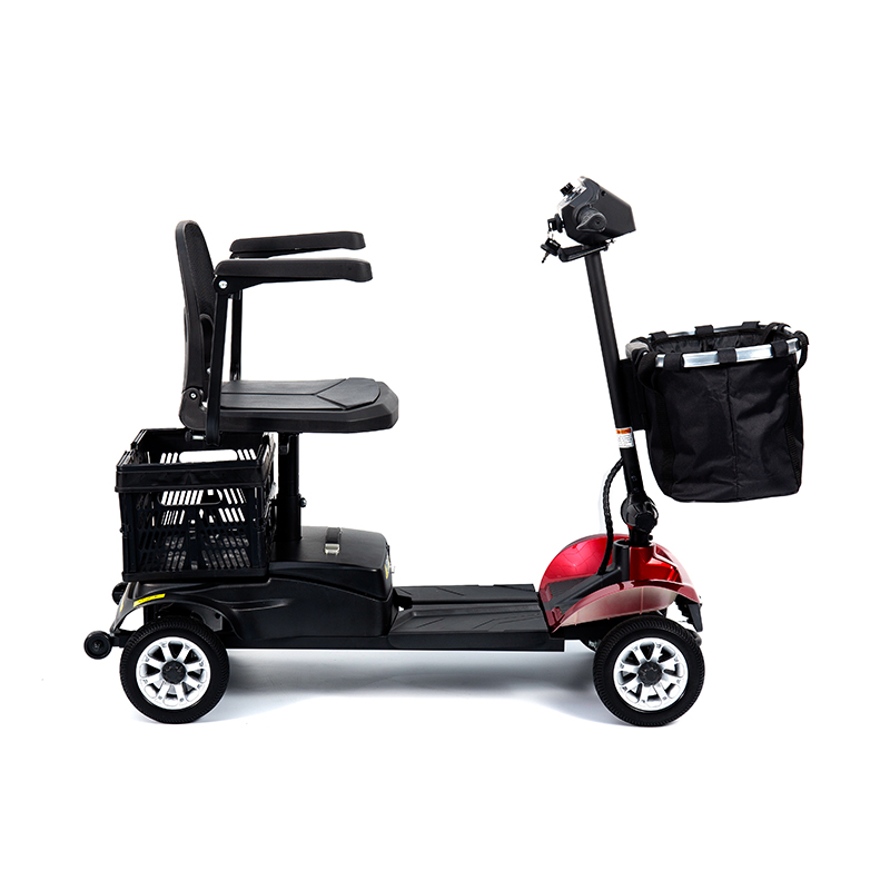 Skuter Mobilitas 4 Roda Ringan YL-02 untuk Lansia, Dilengkapi Kursi Putar 360°