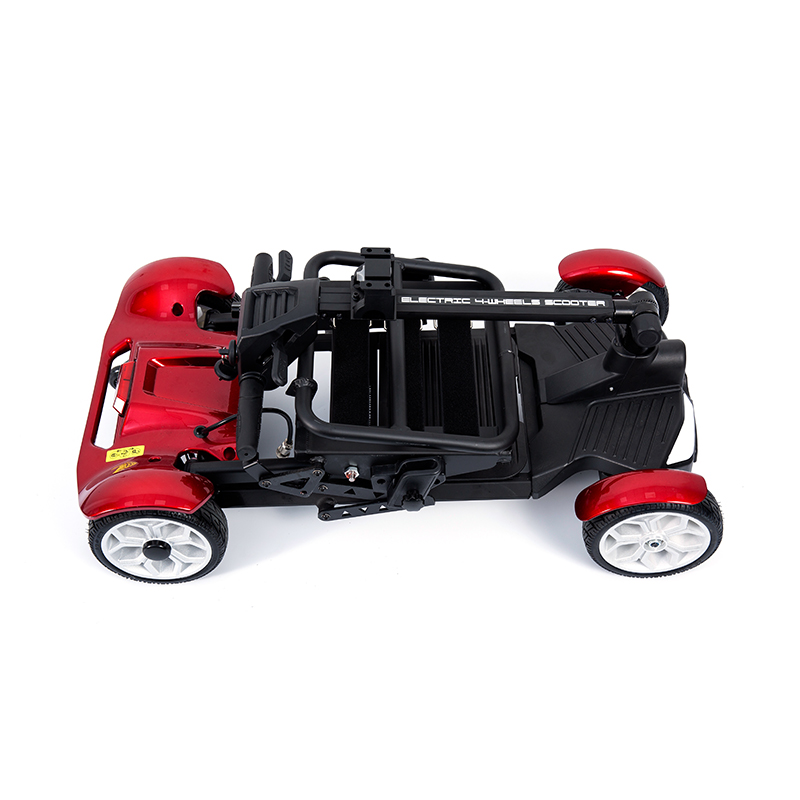 YL-211 Skuter Listrik Turis 4 Roda untuk Lansia dengan Lampu Depan LED, Keranjang