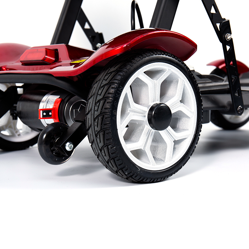 YL-211 Skuter Listrik Turis 4 Roda untuk Lansia dengan Lampu Depan LED, Keranjang