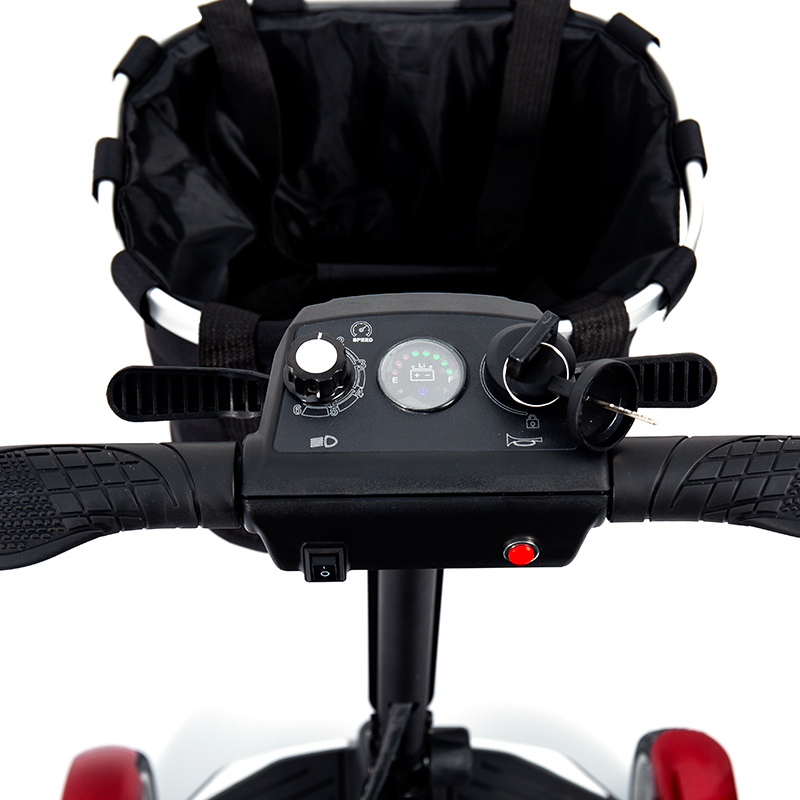 YL-211 Skuter Listrik Turis 4 Roda untuk Lansia dengan Lampu Depan LED, Keranjang